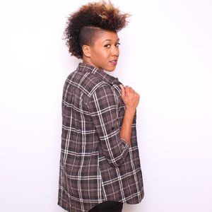 Flannel Shirt with 3/4 sleeve